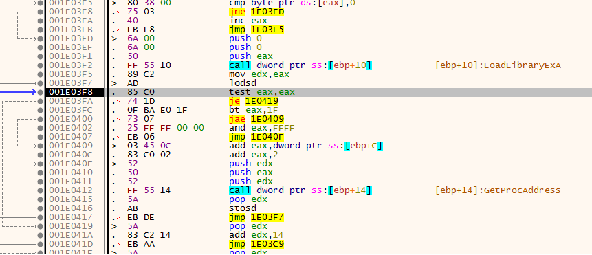 resolve import table